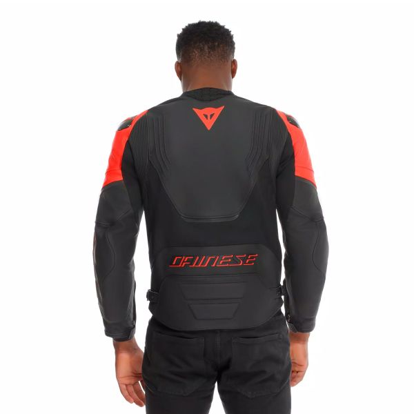 Dainese Corsa 5 Pelle Nero Rosso Fluo