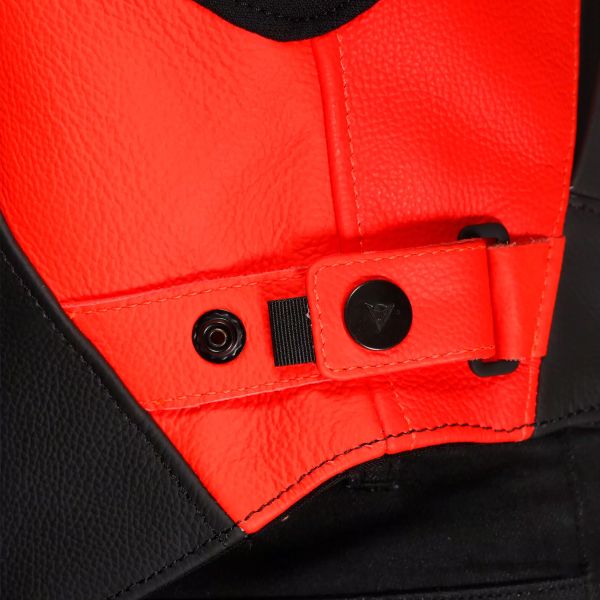 Dainese Corsa 5 Pelle Argento Nero Rosso Fluo