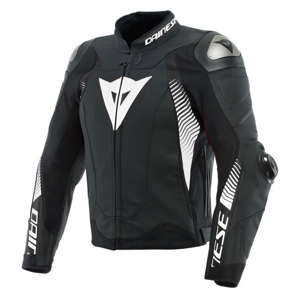 Giacche moto Dainese Super Speed 4 Leather Black Matt White Giacche moto Dainese Super Speed 4 Leather Black Matt White