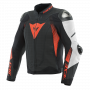 Giacche moto Dainese Super Speed 4 Leather Perf Black Matt White Fluo Red