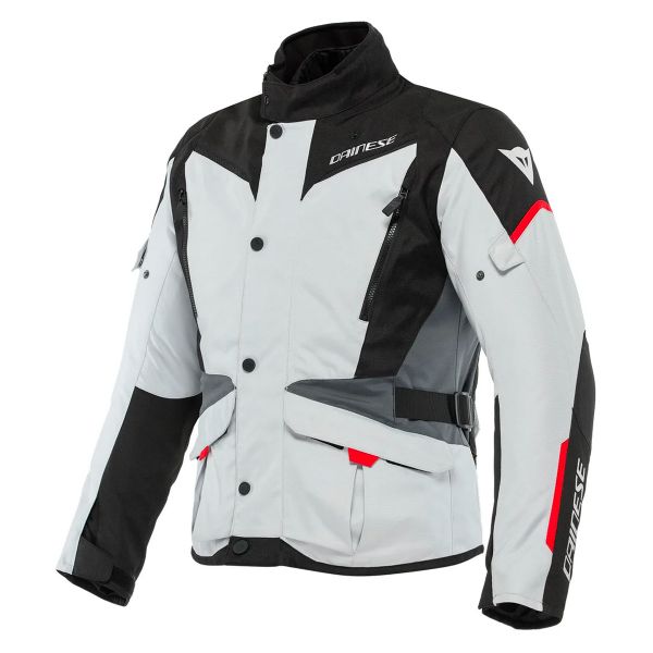 Giacche moto Dainese Tempest 3 D-Dry Glacier Grey Black Lava Red