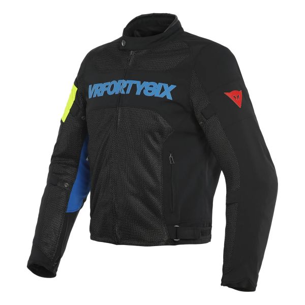 Giacche moto Dainese VR46 Grid Air Black Princess Blue Fluo Yellow