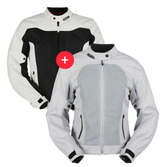 Giacche moto Furygan Duo Mistral Evo 3 Pearl Man and Woman