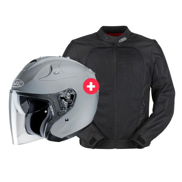 Pack Giacca Moto + Casco Moto : Furygan Genesis Mistral Evo 2 Black + FG-JET  N. Grey | iCasque.it