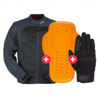 Giacche moto Furygan Genesis Mistral Evo 2 Blue Black + Paraschiena D3O Viper Livello 2 + Jet