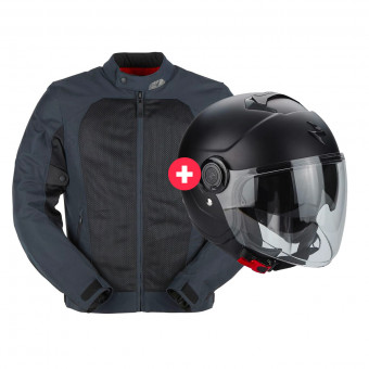 Giacche moto Furygan Genesis Mistral Evo 2 Blue Black + Exo City Matt Black