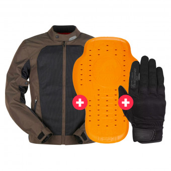 Giacche moto Furygan Genesis Mistral Evo2 Brown Black + Paraschiena D3O Viper Livello 2 + Jet