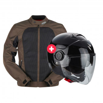 Giacche moto Furygan Genesis Mistral Evo 2 Brown Black + Exo City Black