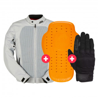 Giacche moto Furygan Genesis Mistral Evo 2 Pearl + Paraschiena D3O Viper Livello 2 + Jet D3O