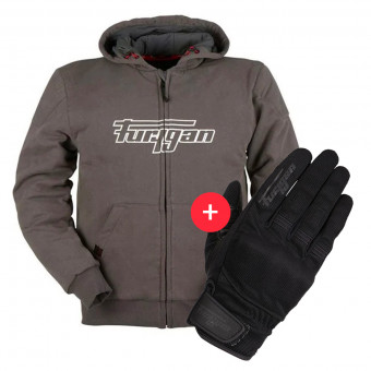 Giacche moto Furygan Luxio Evo Grey + Jet D3O Black