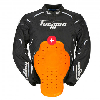 Giacche moto Furygan Narval Black White + Back Protector D3O Viper Level 2