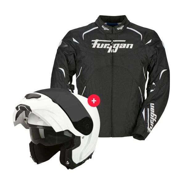 Giacche moto Furygan Narval Black White + EXO 3000 Air White