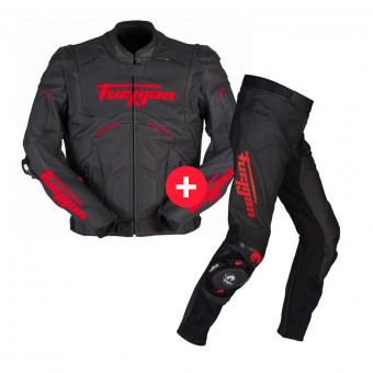 Giacche moto Furygan Raptor Evo 2 Black Red + Raptor Evo Black Red Pant