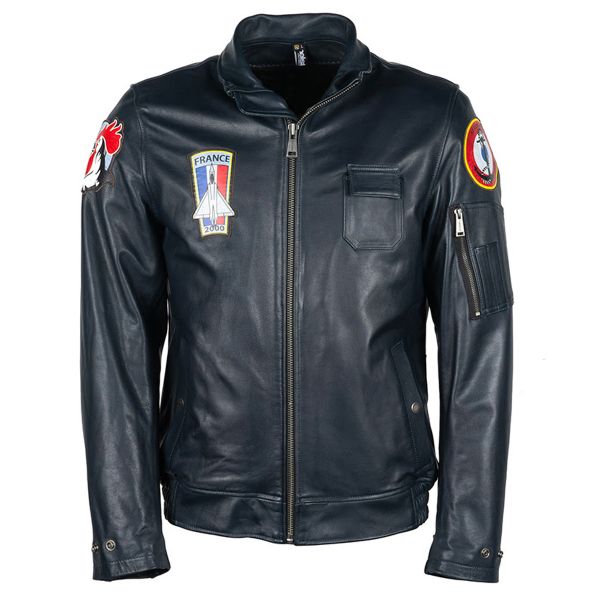 Giacche moto Helstons Aeronef Leather Rag Blue