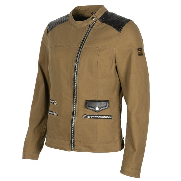 Giacche moto Helstons Cher Coton Leather Kraft Brown Giacche moto Helstons Cher Coton Leather Kraft Brown