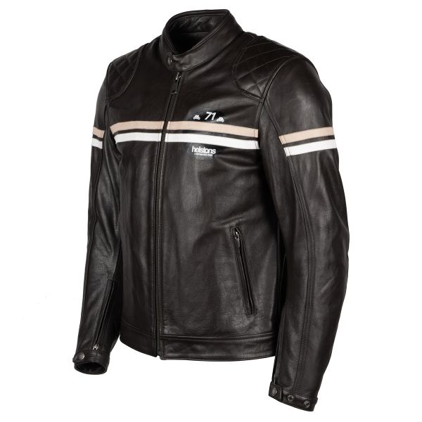 Giacche moto Helstons Chevy Leather Brown Beige White