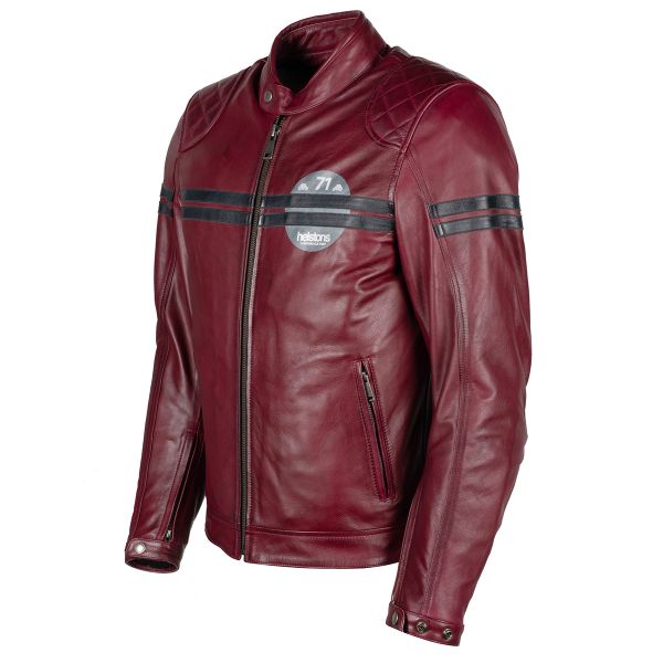 Giacche moto Helstons Chevy Leather Burgundy Blue