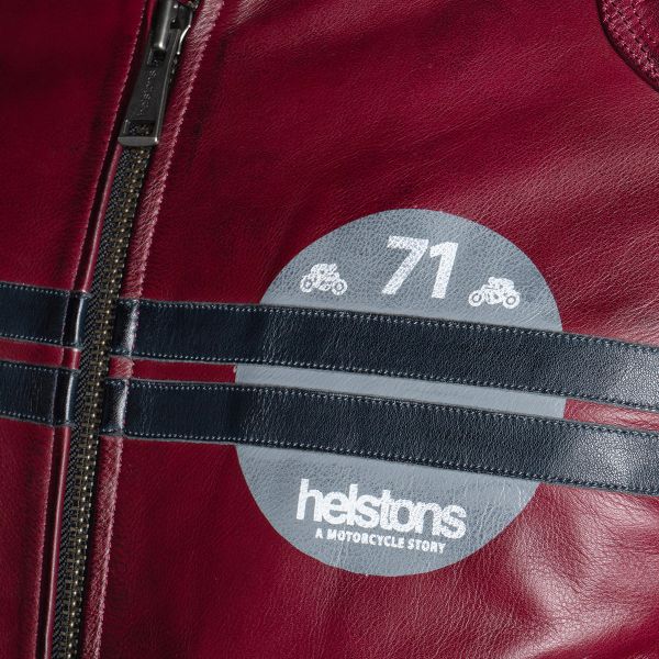 Helstons Chevy Leather Burgundy Blue