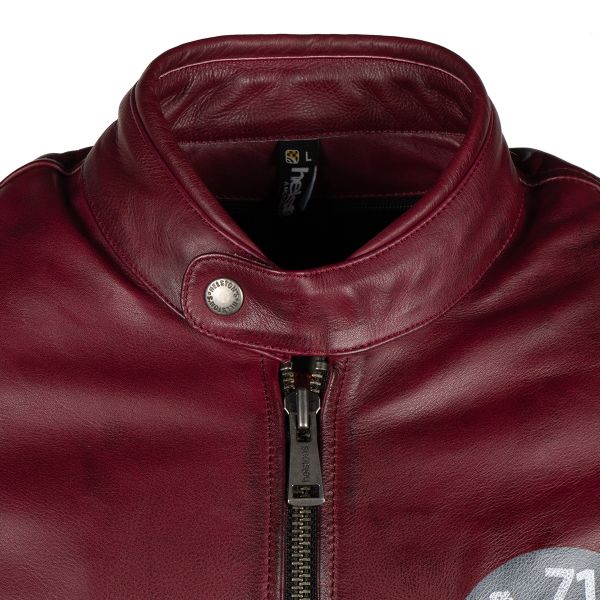 Helstons Chevy Leather Burgundy Blue