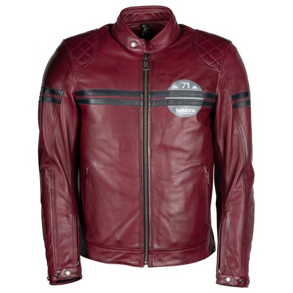 Helstons Chevy Leather Burgundy Blue