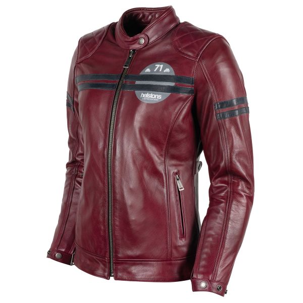 Giacche moto Helstons Chica Leather Burgundy Giacche moto Helstons Chica Leather Burgundy