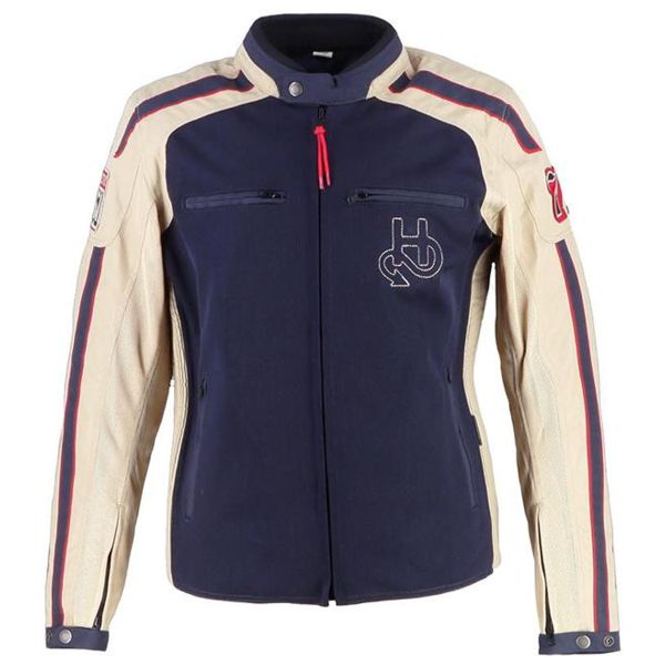 Giacche moto Helstons Club Girl Air Mash Argento Blu Rosso
