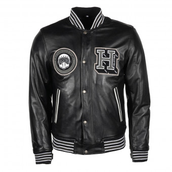 Giacche moto Helstons College Leather Rag Black