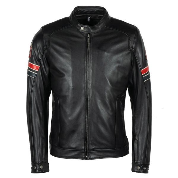 Giacche moto Helstons Elron Leather Rag Black Giacche moto Helstons Elron Leather Rag Black