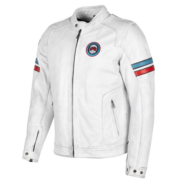 Giacche moto Helstons Elron Leather Rag White
