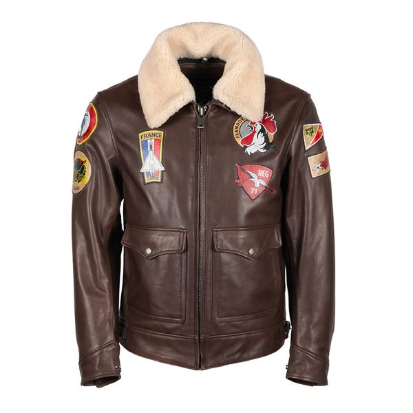 Giacche moto Helstons Esquadron Leather Rag Brown