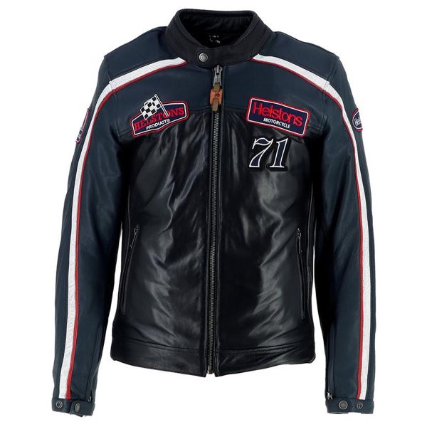 Giacche moto Helstons Formula Sport Leather Blue Black