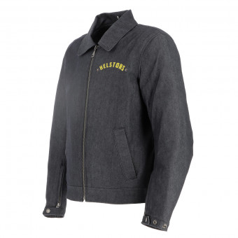 Giacche moto Helstons Garage Coton Cordura Blue Yellow