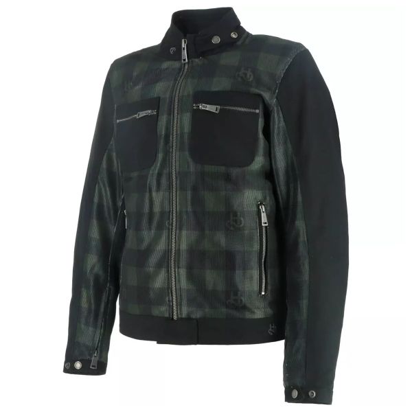 Giacche moto Helstons Genesis Air Black Green