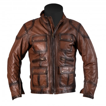Giacche moto Helstons Hunt Rag Brown Bi-Tons