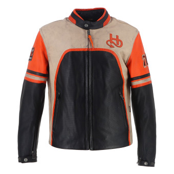 Helstons Indianapolis Air Pelle Nero Beige Arancione
