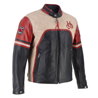Helstons Pelle Indianapolis Nero Beige Rosso