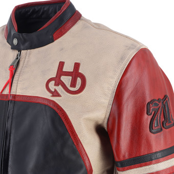 Helstons Pelle Indianapolis Nero Beige Rosso