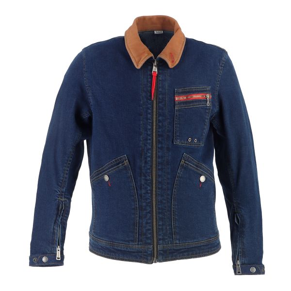 Giacche moto Helstons James Denim Blu Sporco