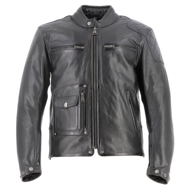 Giacche moto Helstons Johnson Leather Rag Black