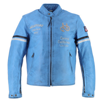 Giacche moto Helstons Pelle Nashville Bleu Ciel