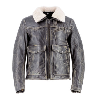 Giacche moto Helstons Ontario Leather Dirty Stoned