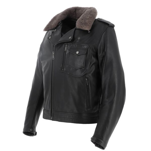 Giacche moto Helstons Perco Leather Rag Black