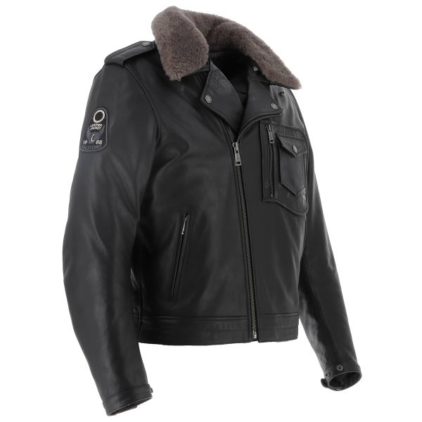 Helstons Perco Leather Rag Black