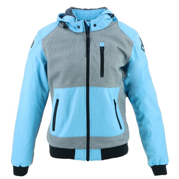 Giacche moto Helstons Softy Air Lady Mesh Blu Sky Grigio