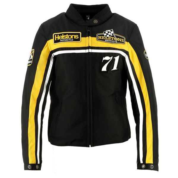 Giacche moto Helstons Sturgis Black White Yellow