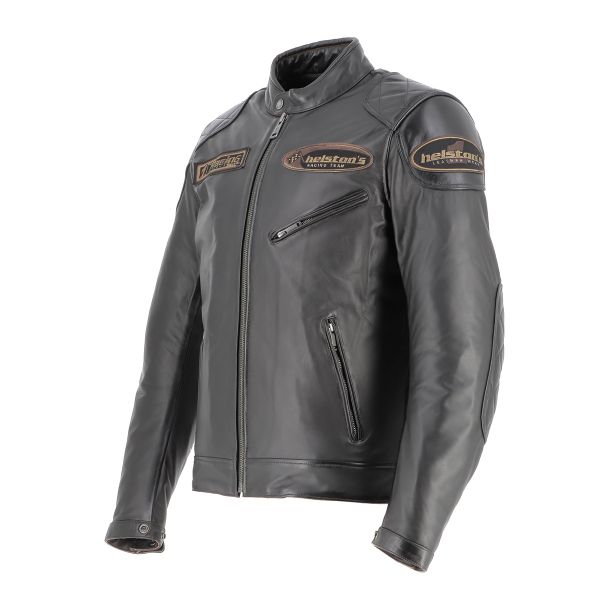 Giacche moto Helstons Trevor Leather Rag Brown Black