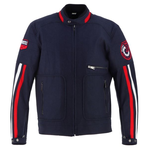 Giacche moto Helstons Blu Vulcano Rosso Beige