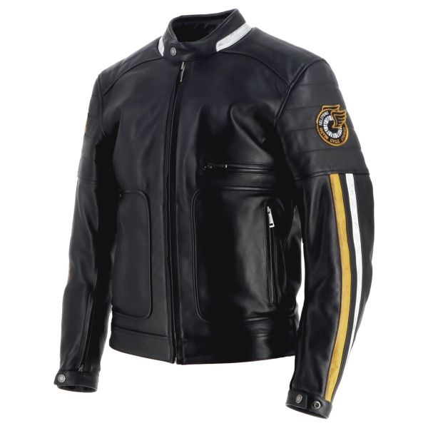 Helstons Vulcan Pelle Rag Nero Jaune