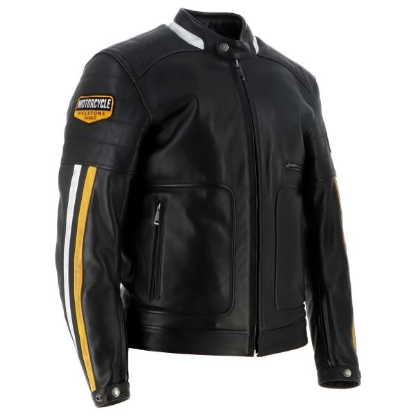 Helstons Vulcan Pelle Rag Nero Jaune