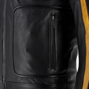 Helstons Vulcan Pelle Rag Nero Jaune